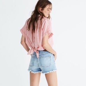 Madewell Central shirt in Rose Stripe